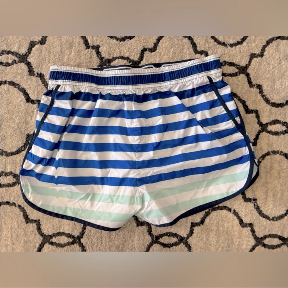 Hunter Blue and White Athletic Shorts